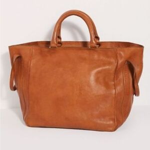 Free People Tan Leather Tote Bag